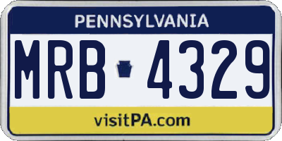 PA license plate MRB4329