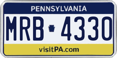 PA license plate MRB4330