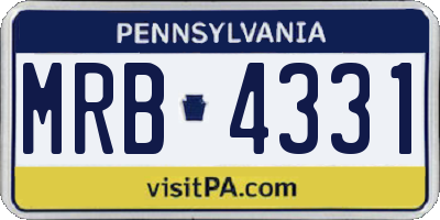 PA license plate MRB4331