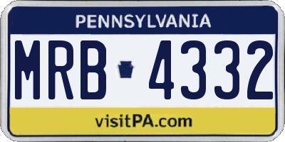 PA license plate MRB4332