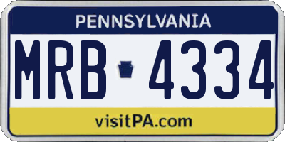 PA license plate MRB4334