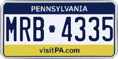 PA license plate MRB4335
