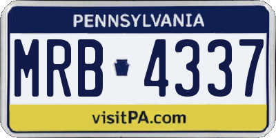 PA license plate MRB4337