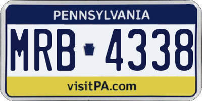 PA license plate MRB4338