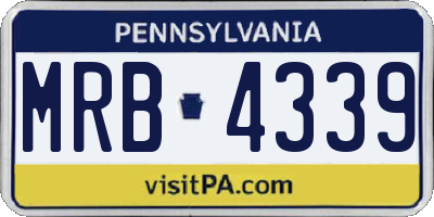 PA license plate MRB4339