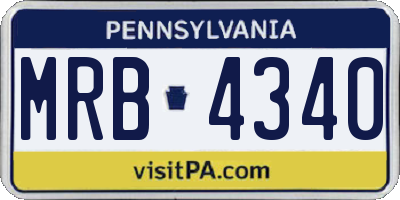 PA license plate MRB4340