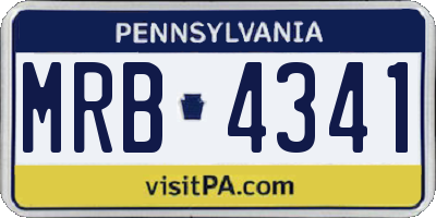 PA license plate MRB4341