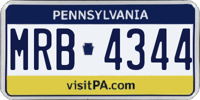 PA license plate MRB4344
