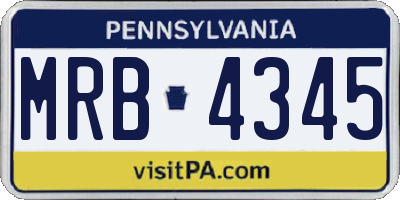 PA license plate MRB4345