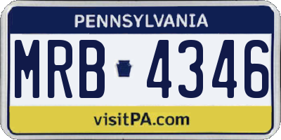 PA license plate MRB4346