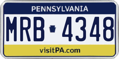 PA license plate MRB4348