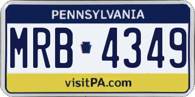PA license plate MRB4349