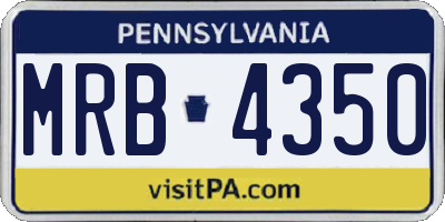 PA license plate MRB4350
