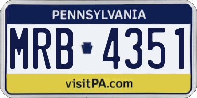 PA license plate MRB4351