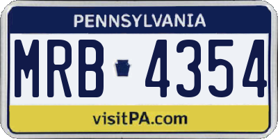 PA license plate MRB4354