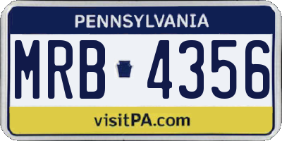 PA license plate MRB4356