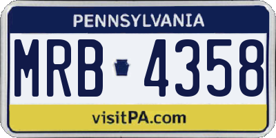 PA license plate MRB4358