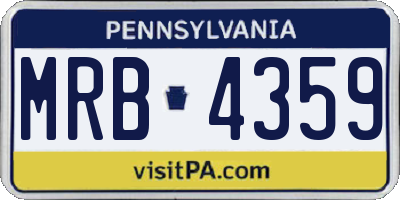 PA license plate MRB4359