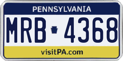 PA license plate MRB4368
