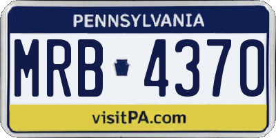 PA license plate MRB4370
