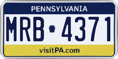 PA license plate MRB4371
