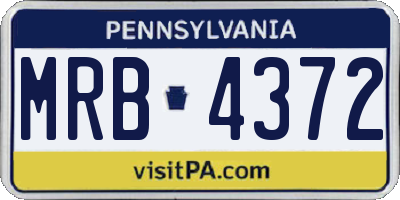 PA license plate MRB4372