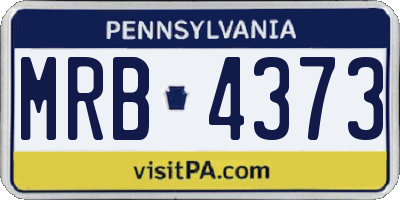 PA license plate MRB4373