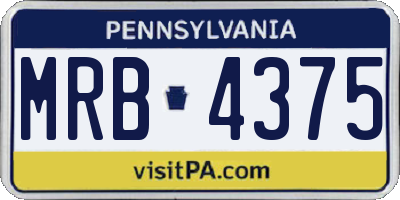 PA license plate MRB4375