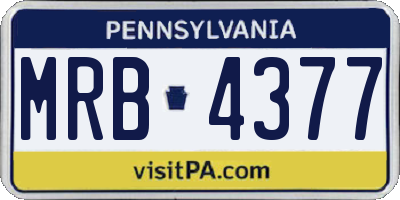 PA license plate MRB4377
