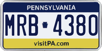PA license plate MRB4380