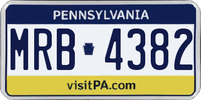 PA license plate MRB4382