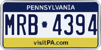 PA license plate MRB4394