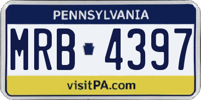 PA license plate MRB4397