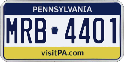 PA license plate MRB4401