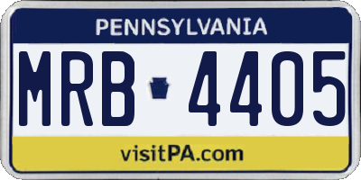 PA license plate MRB4405