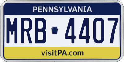 PA license plate MRB4407