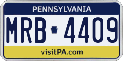 PA license plate MRB4409