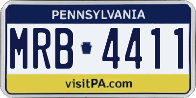 PA license plate MRB4411