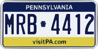 PA license plate MRB4412