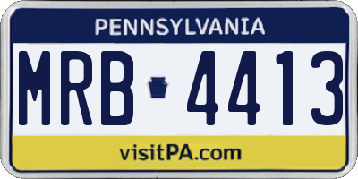 PA license plate MRB4413