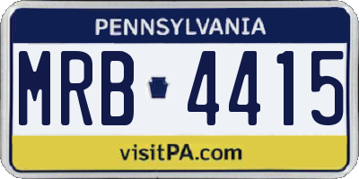 PA license plate MRB4415