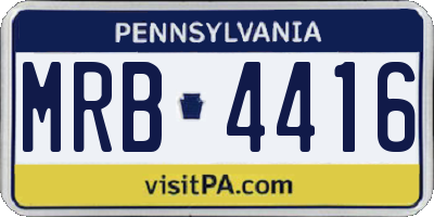 PA license plate MRB4416