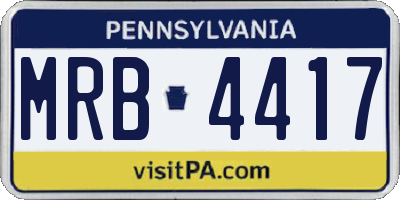 PA license plate MRB4417