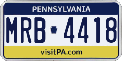 PA license plate MRB4418