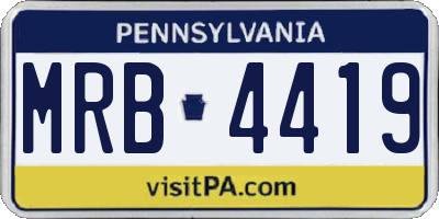 PA license plate MRB4419