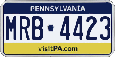 PA license plate MRB4423