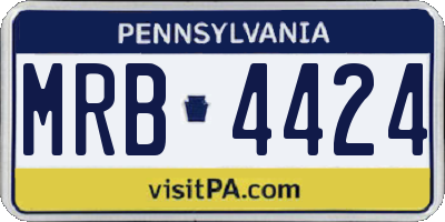PA license plate MRB4424