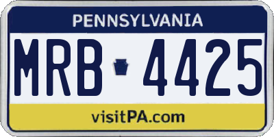PA license plate MRB4425