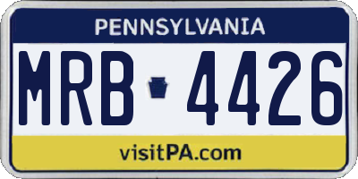 PA license plate MRB4426