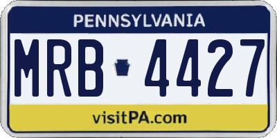 PA license plate MRB4427